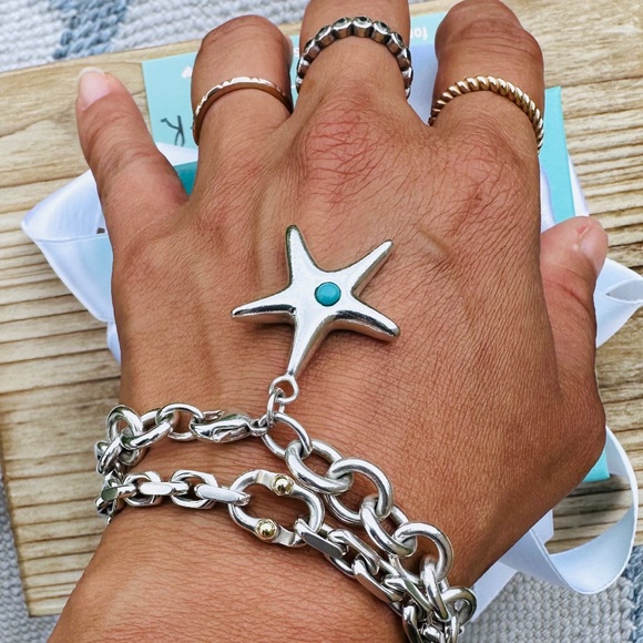 Tiffany & Co Starfish with Turquoise Bracelet, 7.5" - Picture 6 of 6